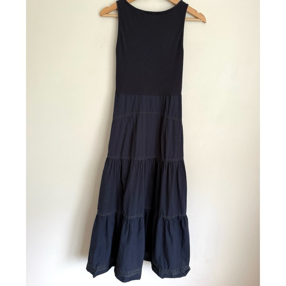 Tahari • Ella Navy Blue Sleeveless Tiered Maxi Dress - Picture 4 of 6